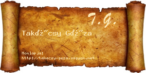 Takácsy Géza névjegykártya