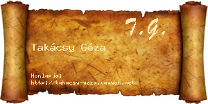 Takácsy Géza névjegykártya